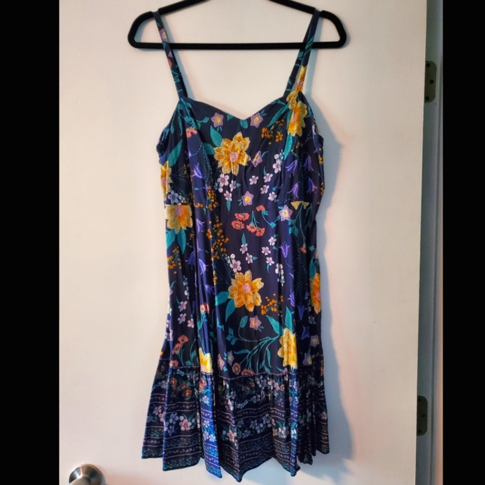EUC Old Navy Floral Colorful Summer Swing Sun Dress L